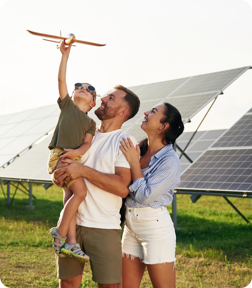 People holding solar panel