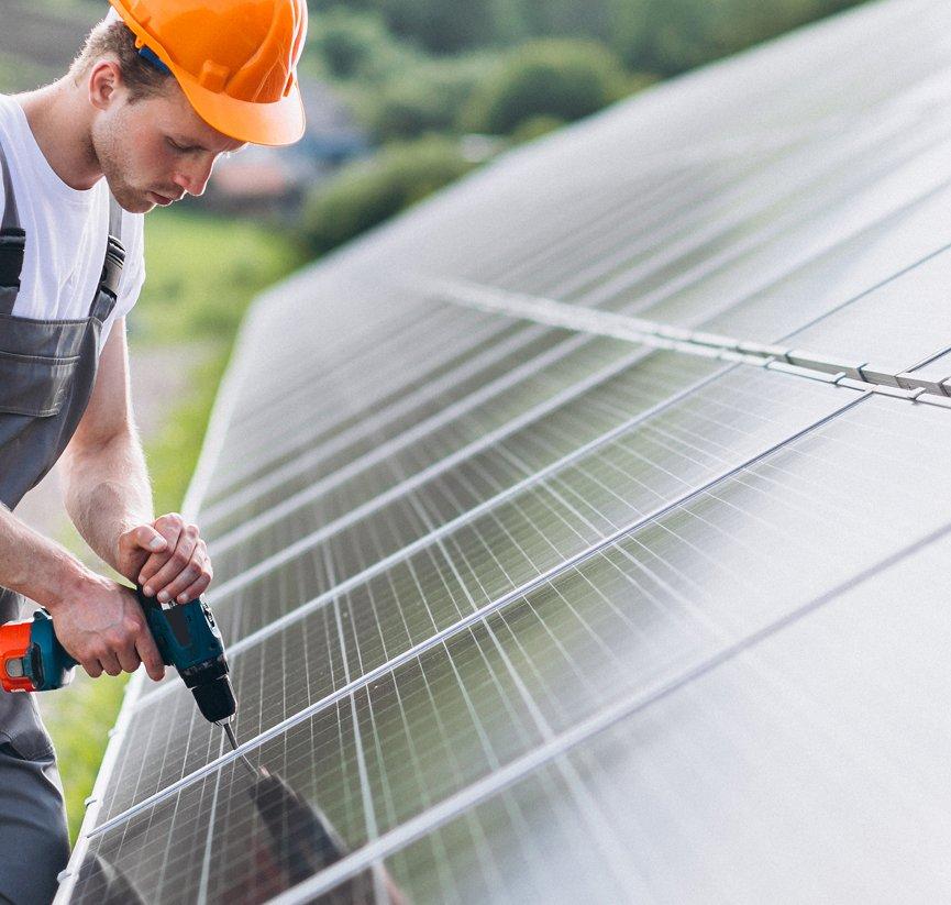People holding solar panel